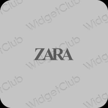 Естетичен сиво ZARA икони на приложения