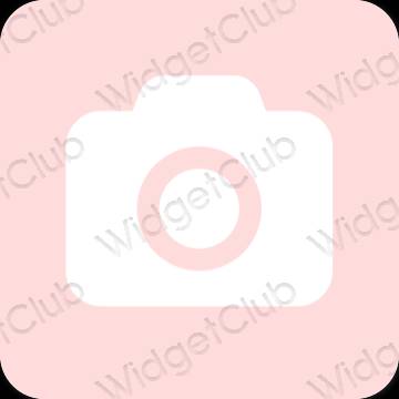 Естетичний пастельний рожевий Camera значки програм