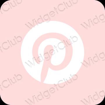 Estetik merah jambu pastel Pinterest ikon aplikasi