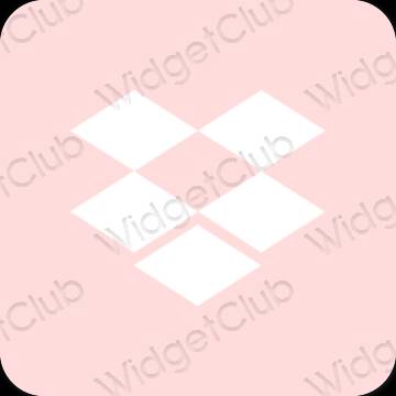 Esteetiline pastelne roosa Dropbox rakenduste ikoonid