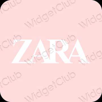 Αισθητικός παστέλ ροζ ZARA εικονίδια εφαρμογών