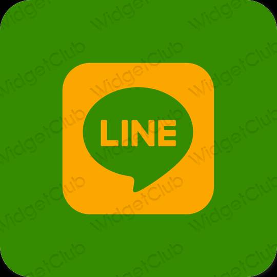 Ästhetisch grün LINE App-Symbole