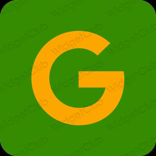 جمالي لون أخضر Google أيقونات التطبيق