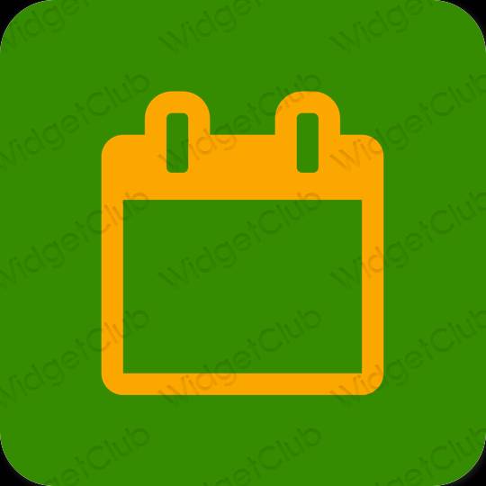 Æstetisk grøn Calendar app ikoner