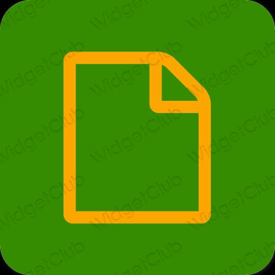 Estetické zelená Notes ikony aplikácií