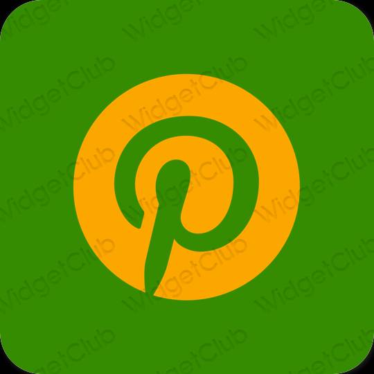 Естетичен зелено Pinterest икони на приложения