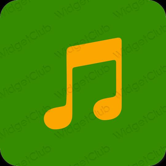 Esteetiline roheline Music rakenduste ikoonid