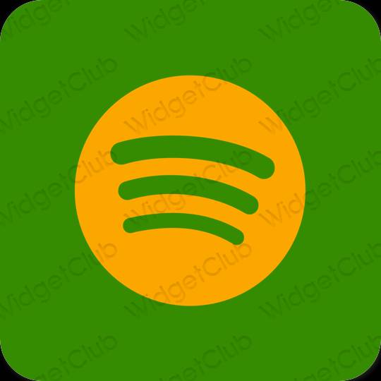 Estetinis žalias Spotify programėlių piktogramos