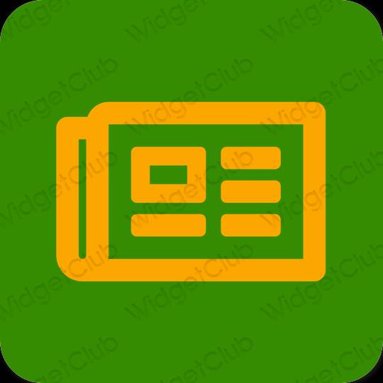 Ästhetisch grün TikTok App-Symbole