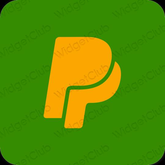 Esthétique vert Paypal icônes d'application