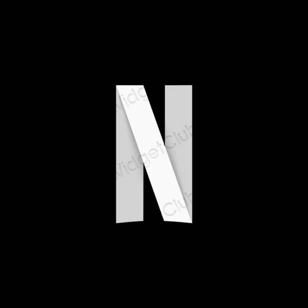 Estetis hitam Netflix ikon aplikasi