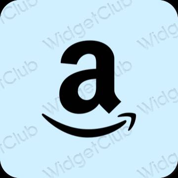 Estetis biru pastel Amazon ikon aplikasi