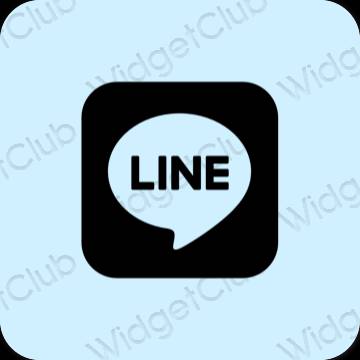 Aesthetic pastel blue LINE app icons