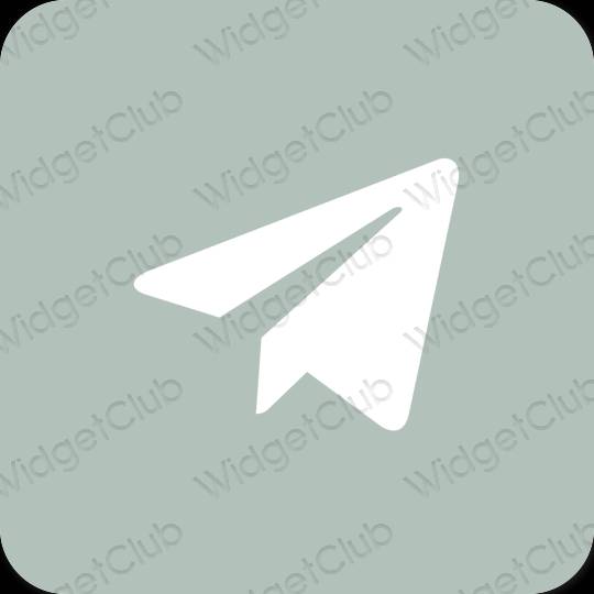 Естетски зелена Telegram иконе апликација