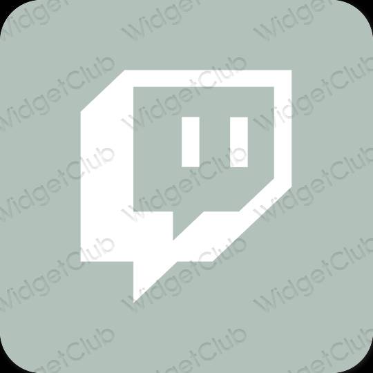 Estetický zelená Twitch ikony aplikací