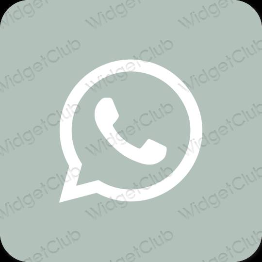 Estetik yaşıl WhatsApp proqram nişanları