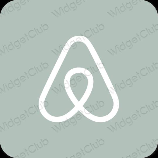 Esztétika zöld Airbnb alkalmazás ikonok