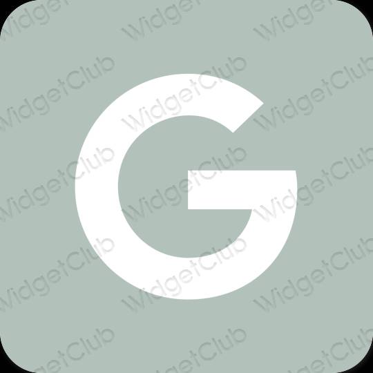 Aesthetic green Google app icons