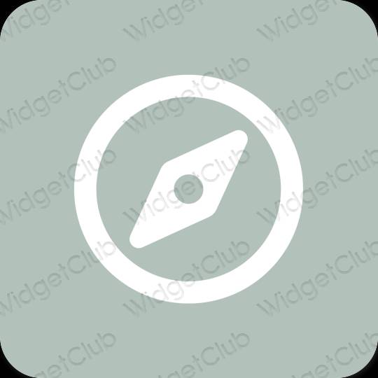 Æstetisk grøn Safari app ikoner