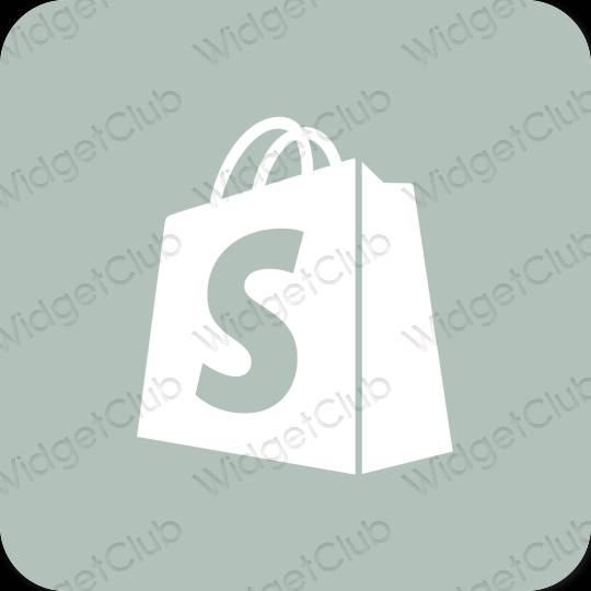 Esteetiline roheline Shopify rakenduste ikoonid
