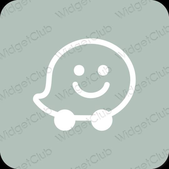 Stijlvol groente Waze app-pictogrammen