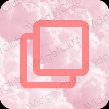 Estético rosa Books iconos de aplicaciones
