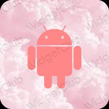 Estetický růžový Notes ikony aplikací