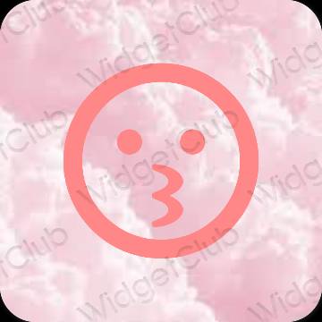 Esthétique rose Files icônes d'application