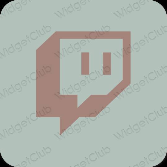Estetski zelena Twitch ikone aplikacija