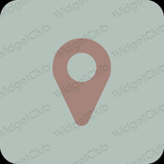 Estetik hijau Map ikon aplikasi