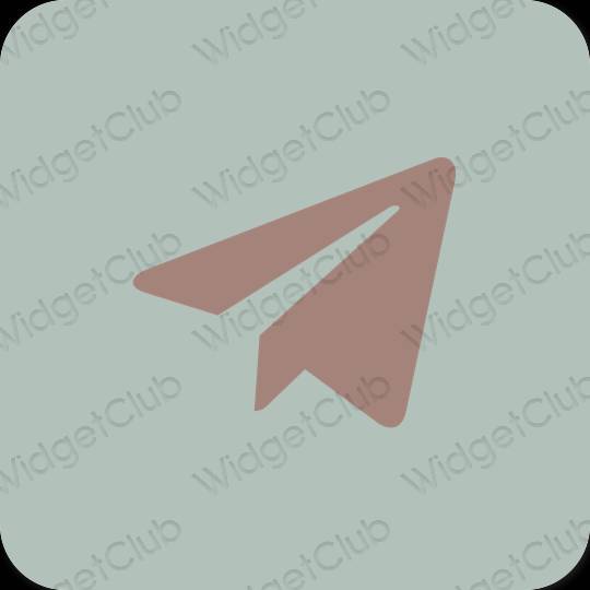 Estetisk grön Telegram app ikoner