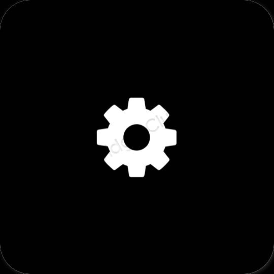 Aesthetic black Settings app icons