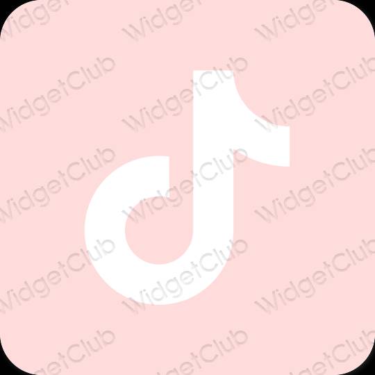 Estetik merah jambu pastel TikTok ikon aplikasi