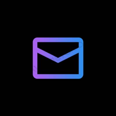 Естетичний чорний Mail значки програм