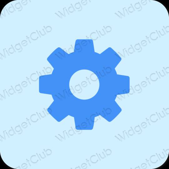 Aesthetic pastel blue Settings app icons