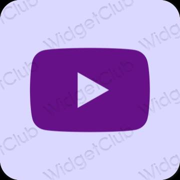 Estetinis violetinė Youtube programėlių piktogramos