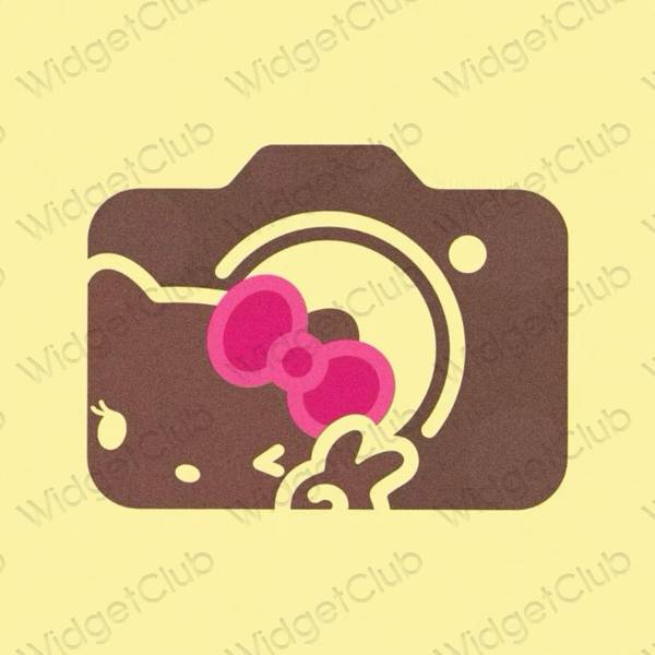 Aesthetic yellow Camera app icons