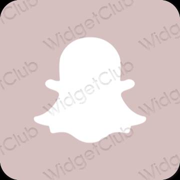 Stijlvol pastelroze snapchat app-pictogrammen