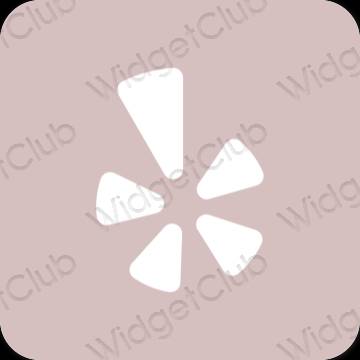 Естетичен розово Yelp икони на приложения