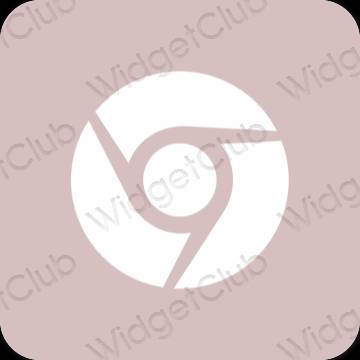 Ästhetisch Rosa Chrome App-Symbole