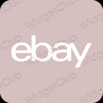 Esteetiline pastelne roosa eBay rakenduste ikoonid