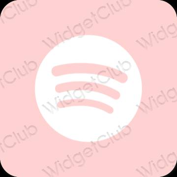 эстетический розовый Spotify значки приложений