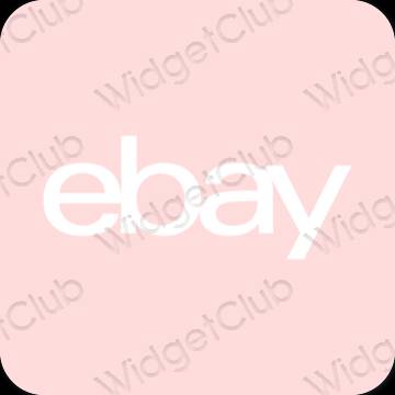 Esthétique rose pastel eBay icônes d'application