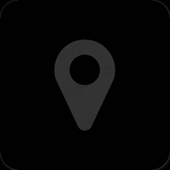 Thẩm mỹ đen Map biểu tượng ứng dụng