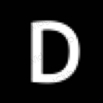 Thẩm mỹ đen Dropbox biểu tượng ứng dụng