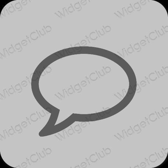 Естетски сива Messages иконе апликација