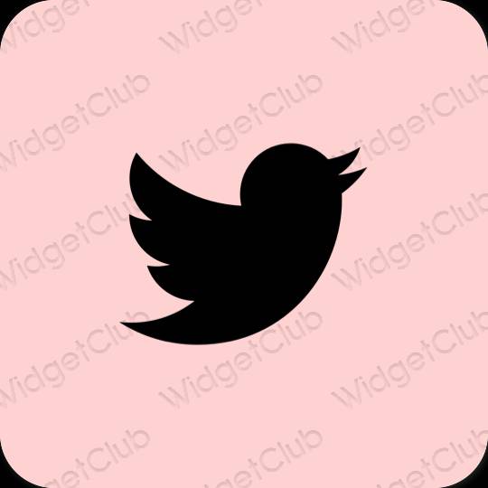 Esteetiline roosa Twitter rakenduste ikoonid