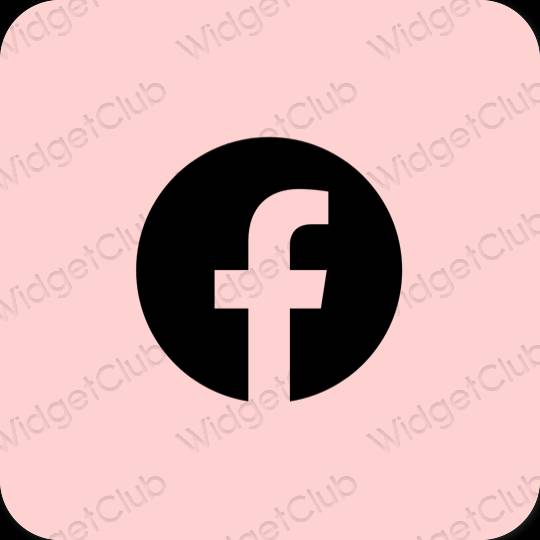 Estetický růžový Facebook ikony aplikací