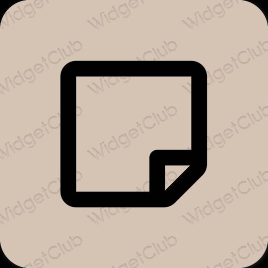 Estetické béžová Notes ikony aplikácií