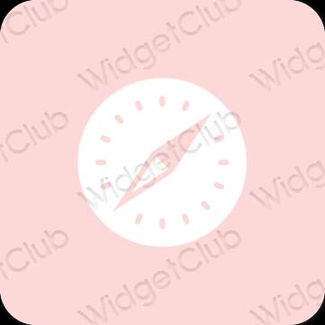 Aesthetic pastel pink Safari app icons